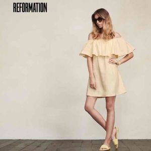 Reformation Nashville Dress Off the Shoulder XS